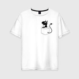 Женская футболка хлопок Oversize с принтом Карманный Люси в Тюмени, 100% хлопок | свободный крой, круглый ворот, спущенный рукав, длина до линии бедер
 | disenchantment | люси | мэтт гроунинг | разочарование | тролль | эльф