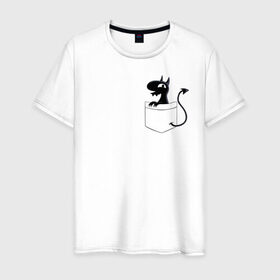 Мужская футболка хлопок с принтом Карманный Люси в Тюмени, 100% хлопок | прямой крой, круглый вырез горловины, длина до линии бедер, слегка спущенное плечо. | disenchantment | люси | мэтт гроунинг | разочарование | тролль | эльф