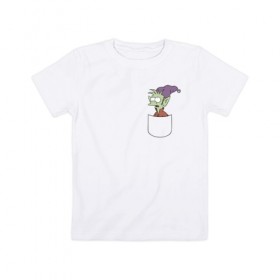 Детская футболка хлопок с принтом Elfo в Тюмени, 100% хлопок | круглый вырез горловины, полуприлегающий силуэт, длина до линии бедер | Тематика изображения на принте: disenchantment | elfo | мэтт гроунинг | разочарование | тролль | элфо | эльф