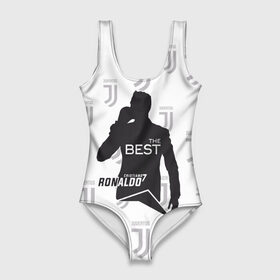 Купальник-боди 3D с принтом Ronaldo the best в Тюмени, 82% полиэстер, 18% эластан | Круглая горловина, круглый вырез на спине | Тематика изображения на принте: 7 | cristiano | juventus | ronaldo | криштиану | роналду | ювентус