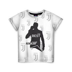 Детская футболка 3D с принтом Ronaldo the best в Тюмени, 100% гипоаллергенный полиэфир | прямой крой, круглый вырез горловины, длина до линии бедер, чуть спущенное плечо, ткань немного тянется | 7 | cristiano | juventus | ronaldo | криштиану | роналду | ювентус