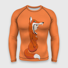 Мужской рашгард 3D с принтом Барышня Лиса в Тюмени,  |  | fox | foxes | girl | hoody | барышня | девочка | девушка | женщина | лис | лиса | лисица | лисицы | лисой | лисы | оранжевый | толстовка | худи
