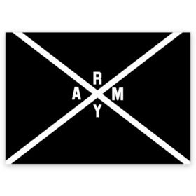Поздравительная открытка с принтом BTS ARMY в Тюмени, 100% бумага | плотность бумаги 280 г/м2, матовая, на обратной стороне линовка и место для марки
 | bts | bts army | j hope | jimin | jin | jungkook | k pop | rap monster | rapmon | suga | v | бтс | корея