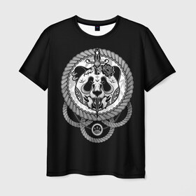 Мужская футболка 3D с принтом True Panda в Тюмени, 100% полиэфир | прямой крой, круглый вырез горловины, длина до линии бедер | Тематика изображения на принте: bear | bears | panda | tattoo | медведи | медведь | нож | панда | панды | роза | тату | татуировка