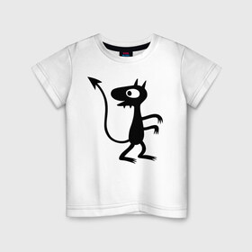 Детская футболка хлопок с принтом Luci в Тюмени, 100% хлопок | круглый вырез горловины, полуприлегающий силуэт, длина до линии бедер | Тематика изображения на принте: disenchantment | luci | люси | мэтт гроунинг | разочарование | тролль | эльф