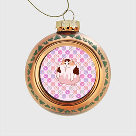 Стеклянный ёлочный шар с принтом Loops в Тюмени, Стекло | Диаметр: 80 мм | cat | fat | internet | loops | meme | интернет | кот | лупс | мем