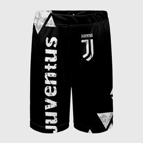 Детские спортивные шорты 3D с принтом Juventus Black and White в Тюмени,  100% полиэстер
 | пояс оформлен широкой мягкой резинкой, ткань тянется
 | club | football | juventus | белый | италия | клуб | форма | черный | ювентус