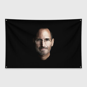 Флаг-баннер с принтом Стив Джобс в Тюмени, 100% полиэстер | размер 67 х 109 см, плотность ткани — 95 г/м2; по краям флага есть четыре люверса для крепления | iphone | steve jobs | стив джобс | эппл