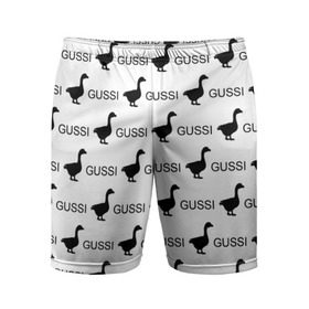 Мужские шорты 3D спортивные с принтом GUSSI в Тюмени,  |  | anti brend | gussi | trend | антибренд | гуси | мода | надписи | тренд