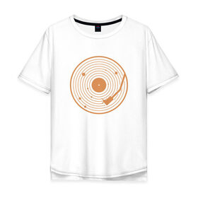 Мужская футболка хлопок Oversize с принтом Солнечная пластинка в Тюмени, 100% хлопок | свободный крой, круглый ворот, “спинка” длиннее передней части | Тематика изображения на принте: венера | геометрия | звук | земля | игла | кольца | круги | марс | меркурий | минимализм | планеты | пластинка | сатурн | солнечная пластинка | солнечная система | солнце | уран | юпитер