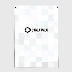 Постер с принтом Aperture Labs в Тюмени, 100% бумага
 | бумага, плотность 150 мг. Матовая, но за счет высокого коэффициента гладкости имеет небольшой блеск и дает на свету блики, но в отличии от глянцевой бумаги не покрыта лаком | Тематика изображения на принте: лаборатория | портал