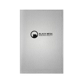Обложка для паспорта матовая кожа с принтом Black Mesa в Тюмени, натуральная матовая кожа | размер 19,3 х 13,7 см; прозрачные пластиковые крепления | Тематика изображения на принте: black mesa | half life | халф лайф | черная меса