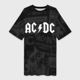 Платье-футболка 3D с принтом AC DC в Тюмени,  |  | acdc | альтернатива | группа | диси | метал | музыка | музыканты | рок | эйси | эйсидиси