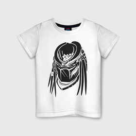 Детская футболка хлопок с принтом Хищник в Тюмени, 100% хлопок | круглый вырез горловины, полуприлегающий силуэт, длина до линии бедер | prediator | голова | дреды | инопланетяне | пришельцы | ужасы | фантастика | фильм | хищник