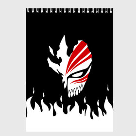 Скетчбук с принтом BLEACH (НА СПИНЕ) в Тюмени, 100% бумага
 | 48 листов, плотность листов — 100 г/м2, плотность картонной обложки — 250 г/м2. Листы скреплены сверху удобной пружинной спиралью | anime | bleach | fire | form | heroes | ichigo | manga | аниме | блич | броня | герои | ичиго | костюм | манга | огонь