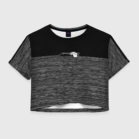 Женская футболка Cropp-top с принтом Noodle в Тюмени, 100% полиэстер | круглая горловина, длина футболки до линии талии, рукава с отворотами | вязание | еда | китайская | лапша | палочки | полоска | суши | япония