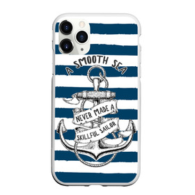Чехол для iPhone 11 Pro матовый с принтом в спокойном море плохие моряки в Тюмени, Силикон |  | sailor | sea | море | моряк | синий | тельняжка | якорь