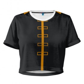 Женская футболка Cropp-top с принтом OKITA SOUGO GINTAMA в Тюмени, 100% полиэстер | круглая горловина, длина футболки до линии талии, рукава с отворотами | Тематика изображения на принте: 