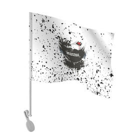 Флаг для автомобиля с принтом Kaneki Ken (Tokyo Ghoul) #3 в Тюмени, 100% полиэстер | Размер: 30*21 см | anime | kaneki ken | tokyo ghoul | аниме | канеки кен | токийский гуль