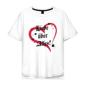 Мужская футболка хлопок Oversize с принтом Любовь превыше всего в Тюмени, 100% хлопок | свободный крой, круглый ворот, “спинка” длиннее передней части | 