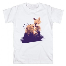 Мужская футболка хлопок с принтом Лиса в Тюмени, 100% хлопок | прямой крой, круглый вырез горловины, длина до линии бедер, слегка спущенное плечо. | fox | foxy | абстракция | женская | женские | лес | лис | лиса | лисичка | отдых | природа