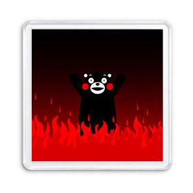 Магнит 55*55 с принтом KUMAMON в Тюмени, Пластик | Размер: 65*65 мм; Размер печати: 55*55 мм | Тематика изображения на принте: japanese | kumamon | kumamoto | аниме | игрушка | кумамон | кумамото сапурайдзу | персонаж | талисман | япония