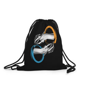 Рюкзак-мешок 3D с принтом Portal в Тюмени, 100% полиэстер | плотность ткани — 200 г/м2, размер — 35 х 45 см; лямки — толстые шнурки, застежка на шнуровке, без карманов и подкладки | portal | портал