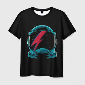 Мужская футболка 3D с принтом Space Bowie в Тюмени, 100% полиэфир | прямой крой, круглый вырез горловины, длина до линии бедер | david bowie | rock music | дэвид боуи | рок  музыка