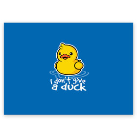 Поздравительная открытка с принтом I Dont Give a Duck в Тюмени, 100% бумага | плотность бумаги 280 г/м2, матовая, на обратной стороне линовка и место для марки
 | duck | yellow | вода | водичка | желтая | жру | кря | прикол | утка | уточка