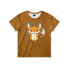 Детская футболка 3D с принтом Дерзкий Лис в Тюмени, 100% гипоаллергенный полиэфир | прямой крой, круглый вырез горловины, длина до линии бедер, чуть спущенное плечо, ткань немного тянется | fox | foxes | rude | you | грубый | дерзкий | лис | лиса | лисенок | лисичка | лисы