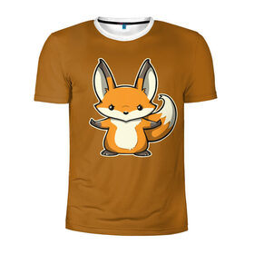 Мужская футболка 3D спортивная с принтом Дерзкий Лис в Тюмени, 100% полиэстер с улучшенными характеристиками | приталенный силуэт, круглая горловина, широкие плечи, сужается к линии бедра | fox | foxes | rude | you | грубый | дерзкий | лис | лиса | лисенок | лисичка | лисы