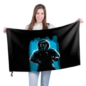 Флаг 3D с принтом Dead Space в Тюмени, 100% полиэстер | плотность ткани — 95 г/м2, размер — 67 х 109 см. Принт наносится с одной стороны | austranaut | bone | cosmos | nasa | skull | астронавт | космонавт | космос | кости | череп
