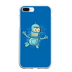 Чехол для iPhone 7Plus/8 Plus матовый с принтом Bender Nevermind в Тюмени, Силикон | Область печати: задняя сторона чехла, без боковых панелей | Тематика изображения на принте: bender | futurama | mult | nevermind | nirvana | simpsons | zoidberg | бендер | зойдберг | мульт | мультик | мультфильм | симпсоны | футурама