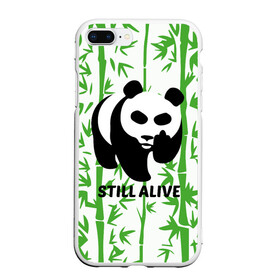 Чехол для iPhone 7Plus/8 Plus матовый с принтом Still Alive в Тюмени, Силикон | Область печати: задняя сторона чехла, без боковых панелей | alive | bamboo | green | greenpeace | panga | peace | still | бамбук | грин | гринпис | живая | живой | зеленый | мир | панда | панды | пис
