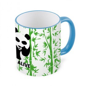 Кружка с принтом Still Alive в Тюмени, керамика | ёмкость 330 мл | alive | bamboo | green | greenpeace | panga | peace | still | бамбук | грин | гринпис | живая | живой | зеленый | мир | панда | панды | пис