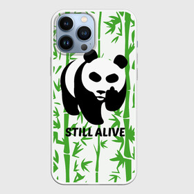 Чехол для iPhone 13 Pro Max с принтом Still Alive в Тюмени,  |  | Тематика изображения на принте: alive | bamboo | green | greenpeace | panga | peace | still | бамбук | грин | гринпис | живая | живой | зеленый | мир | панда | панды | пис