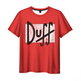 Мужская футболка 3D с принтом Duff Beer в Тюмени, 100% полиэфир | прямой крой, круглый вырез горловины, длина до линии бедер | Тематика изображения на принте: beer | donut | duff | fun | homer | joke | simpson | simpsons | гомер | дафф | пончик | прикол | приколы | симпсон | симпсоны