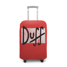 Чехол для чемодана 3D с принтом Duff Beer в Тюмени, 86% полиэфир, 14% спандекс | двустороннее нанесение принта, прорези для ручек и колес | beer | donut | duff | fun | homer | joke | simpson | simpsons | гомер | дафф | пончик | прикол | приколы | симпсон | симпсоны
