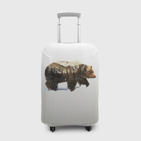 Чехол для чемодана 3D с принтом Лесной Медведь в Тюмени, 86% полиэфир, 14% спандекс | двустороннее нанесение принта, прорези для ручек и колес | bear | bears | forest | snow | tree | trees | winter | гора | горы | деревья | зима | лес | лесной | медведи | медведь | мишка | мишки | снег