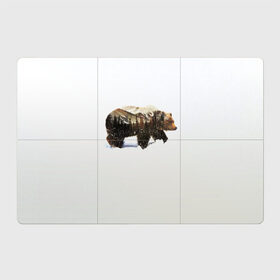 Магнитный плакат 3Х2 с принтом Лесной Медведь в Тюмени, Полимерный материал с магнитным слоем | 6 деталей размером 9*9 см | Тематика изображения на принте: bear | bears | forest | snow | tree | trees | winter | гора | горы | деревья | зима | лес | лесной | медведи | медведь | мишка | мишки | снег