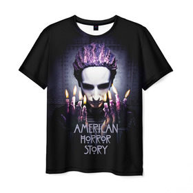 Мужская футболка 3D с принтом American Horror Story в Тюмени, 100% полиэфир | прямой крой, круглый вырез горловины, длина до линии бедер | Тематика изображения на принте: 8 сезон | american | apocalypse | horror | story | американская | апокалипсис | история | сериал | ужасов