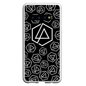 Чехол для Samsung Galaxy S10 с принтом LINKIN PARK PATTERN в Тюмени, Силикон | Область печати: задняя сторона чехла, без боковых панелей | Тематика изображения на принте: alteranative rock | chester bennington | linkin park | logo | mike shinoda | music | rap | rock | альтернативный рок | группа | лого | музыка | реп | рок