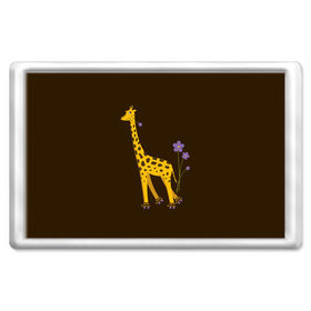 Магнит 45*70 с принтом Жираф на Роликах в Тюмени, Пластик | Размер: 78*52 мм; Размер печати: 70*45 | 