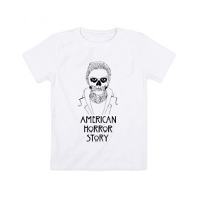 Детская футболка хлопок с принтом American horror story в Тюмени, 100% хлопок | круглый вырез горловины, полуприлегающий силуэт, длина до линии бедер | Тематика изображения на принте: american horror story | tate | американская история ужасов | сериал | ужасы