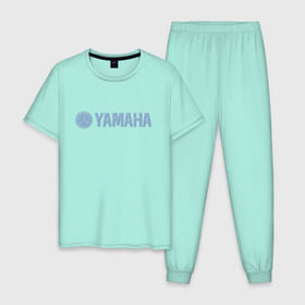 Мужская пижама хлопок с принтом Yamaha jeans в Тюмени, 100% хлопок | брюки и футболка прямого кроя, без карманов, на брюках мягкая резинка на поясе и по низу штанин
 | jeans | yamaha | джинсы | ямаха