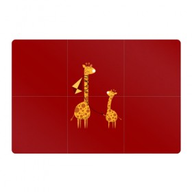 Магнитный плакат 3Х2 с принтом Жираф и Жирафик в Тюмени, Полимерный материал с магнитным слоем | 6 деталей размером 9*9 см | animal | desert | giraffe | long | pattern | skin | tall | высокий | длинная | животное | животные | жираф | жирафы | змей | летучий | пустыня | узор | шея