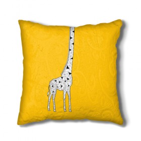 Подушка 3D с принтом Я Жираф в Тюмени, наволочка – 100% полиэстер, наполнитель – холлофайбер (легкий наполнитель, не вызывает аллергию). | состоит из подушки и наволочки. Наволочка на молнии, легко снимается для стирки | Тематика изображения на принте: animal | desert | giraffe | long | pattern | skin | tall | высокий | длинная | животное | животные | жираф | жирафы | пустыня | узор | шея