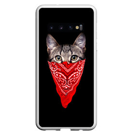 Чехол для Samsung Galaxy S10 с принтом Gangsta Cat в Тюмени, Силикон | Область печати: задняя сторона чехла, без боковых панелей | cat | cats | gangsta | kitten | kitty | pussy | гангстер | кот | котенок | котик | котики | коты | котята | кошка | кошки | платок