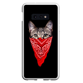 Чехол для Samsung S10E с принтом Gangsta Cat в Тюмени, Силикон | Область печати: задняя сторона чехла, без боковых панелей | cat | cats | gangsta | kitten | kitty | pussy | гангстер | кот | котенок | котик | котики | коты | котята | кошка | кошки | платок