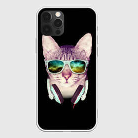 Чехол для iPhone 12 Pro Max с принтом Кот в Наушниках в Тюмени, Силикон |  | Тематика изображения на принте: cat | cats | kitten | kitty | pussy | диджей | кот | котенок | котик | котики | коты | котята | кошка | кошки | наушники | очки